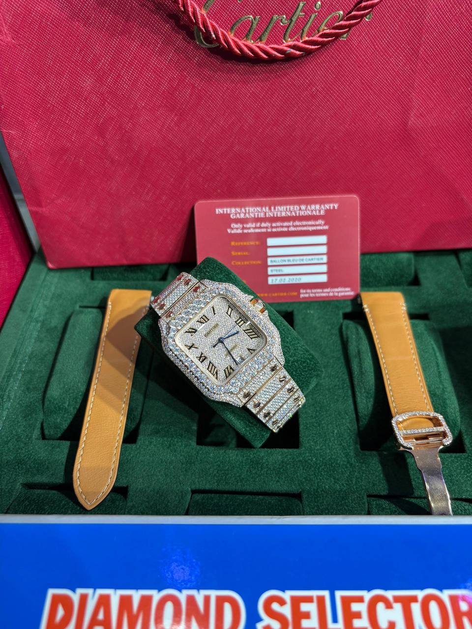 Cartier Santos Certi en Moissanite vvs