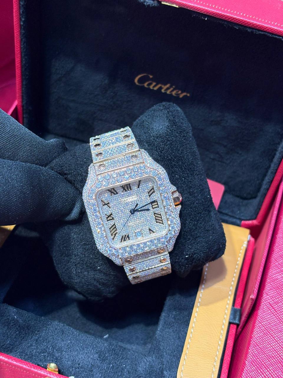 Cartier Santos Certi en Moissanite vvs