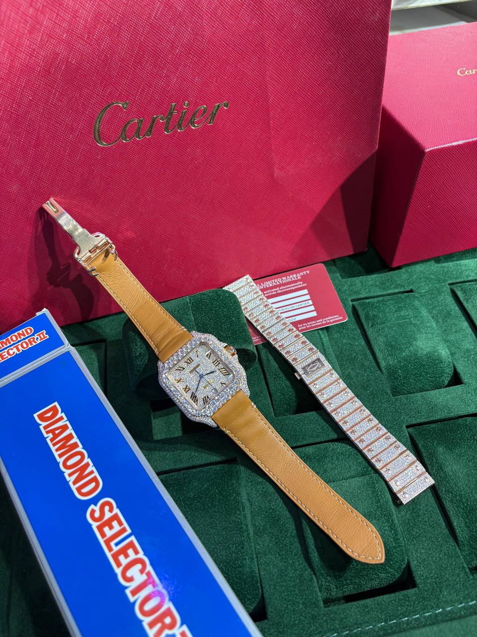 Cartier Santos Certi en Moissanite vvs